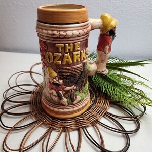 Vintage 60s Ozarks Ceramic Stein Souvenir Mug Novelty Figurine‎ Handle Whimsical